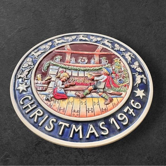 Vintage Schmid Christmas 1976 Genuine Bavarian Plate Limited Edition - Picture 2 of 9